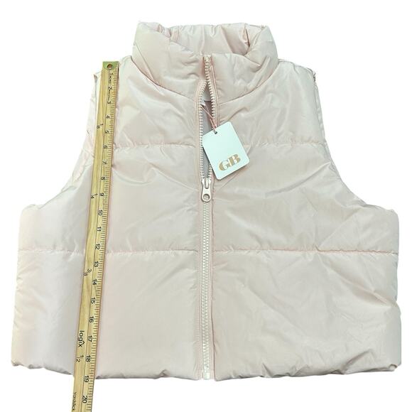 NWT Gianni Bini GB Girls Sz Xl Light Pink Quilted Puffer Vest Sleeveless Jacket - Picture 4 of 9